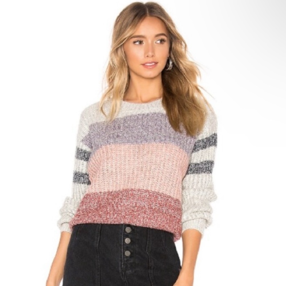 Heartloom Wool Blend Striped Knit Sweater Small